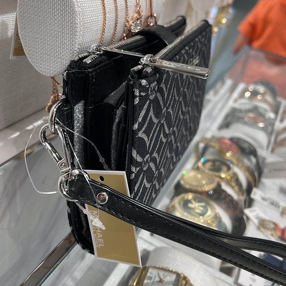 Michael Kors Jet Set Travel Large Double-Zip Wristlet-Wallet-PhoneHolder Black - Picture 3 of 16